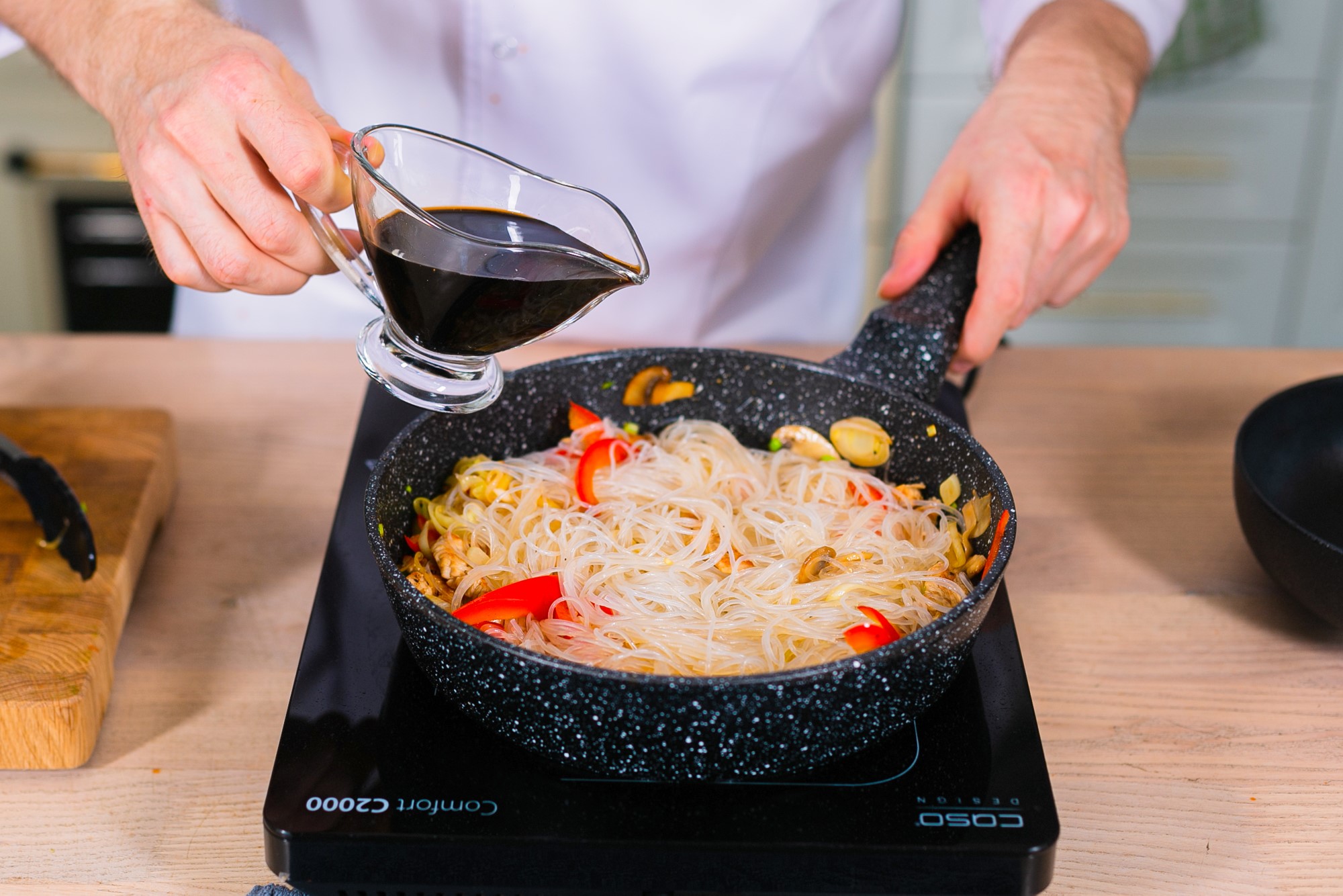 фунчоза с индейкой и овощами рецепт